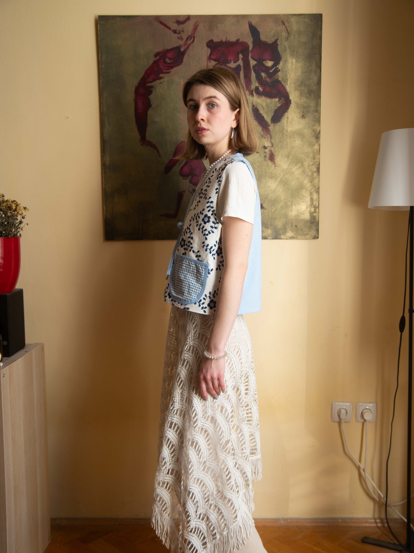 Tavaszi búzavirág mellény