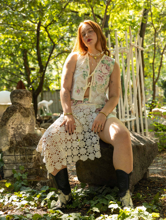 Giulietta rózsás félszoknya