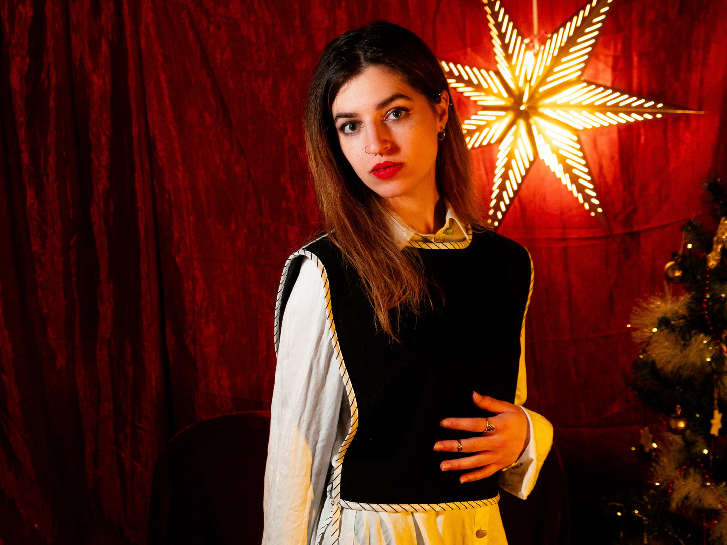 Kötött grisea kétoldalú mellény