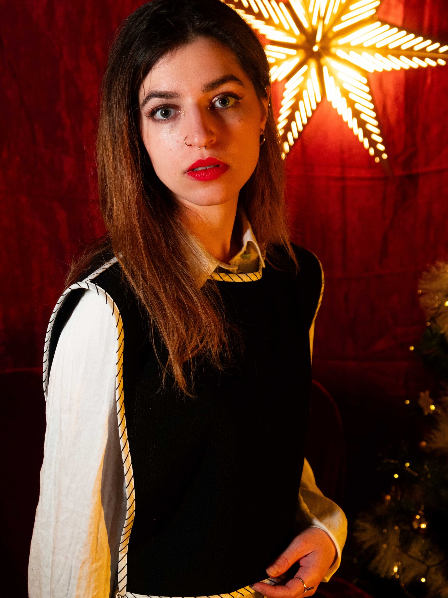 Kötött grisea kétoldalú mellény