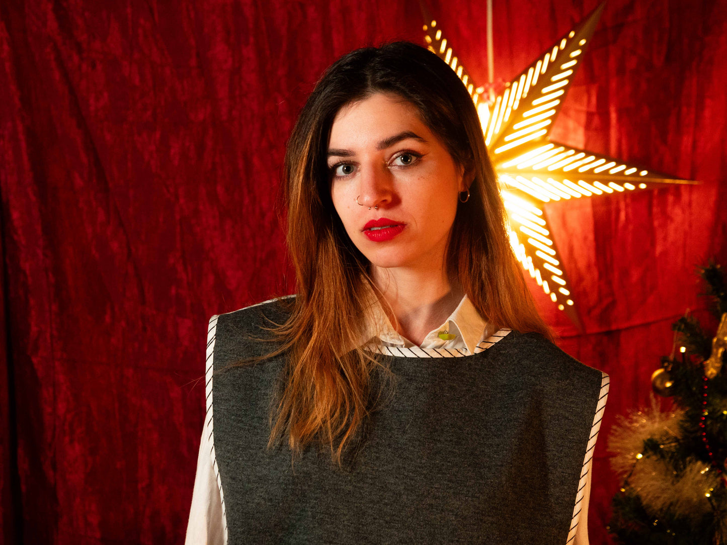 Kötött grisea kétoldalú mellény