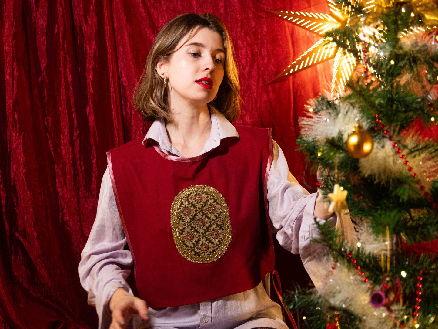 Velvet rózsa mellény