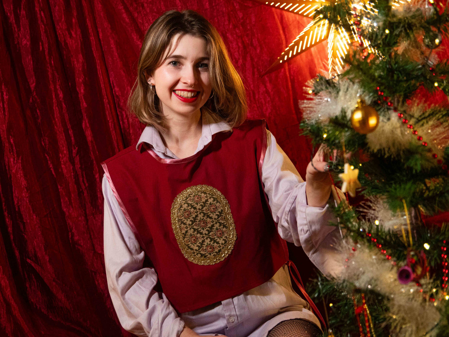 Velvet rózsa mellény