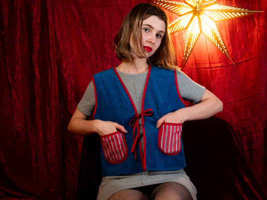 Kordbársony cukorka mellény