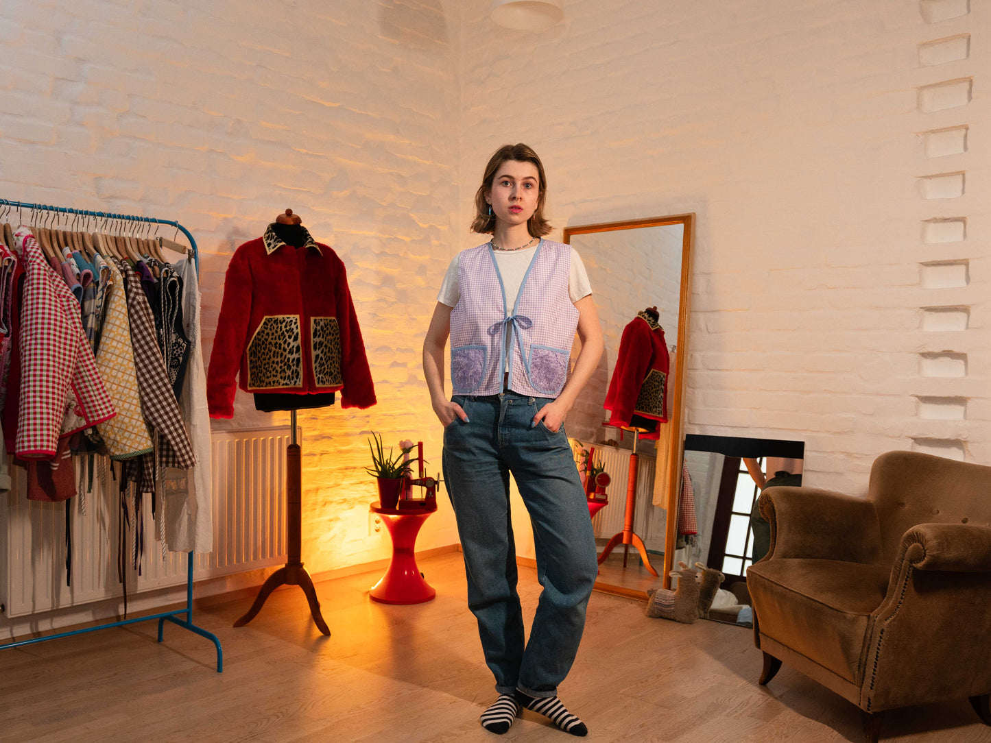 Fluffy Ibolya zsebes mellény