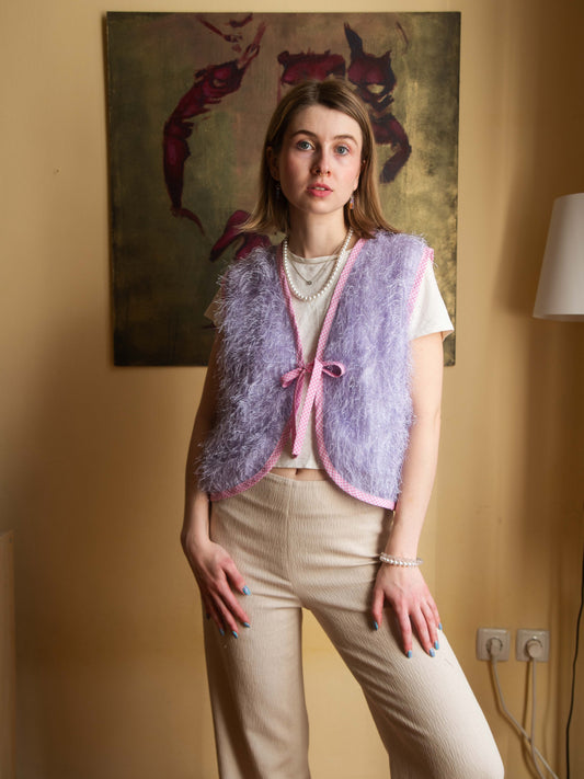 Lila bárányfelhő mellény