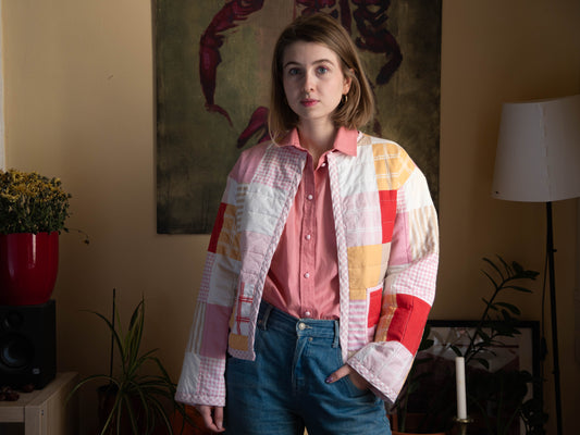 Színes kockás kabát