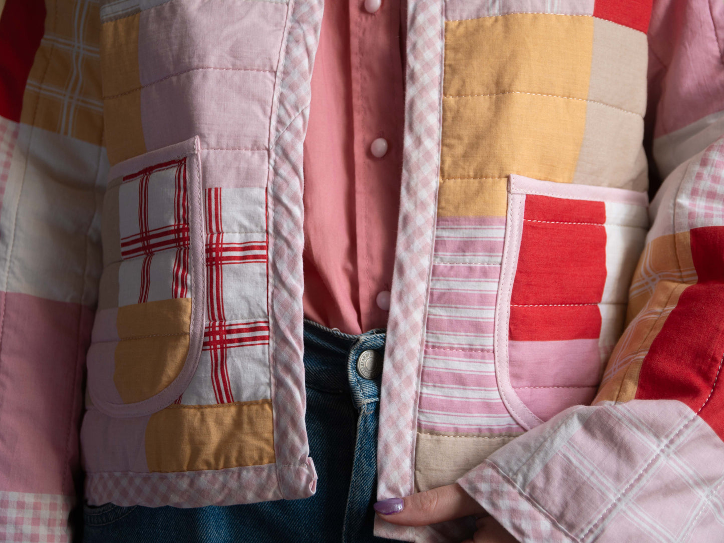 Színes kockás kabát