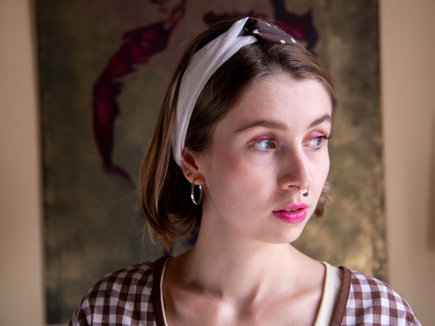 Barna-fehér hajpánt