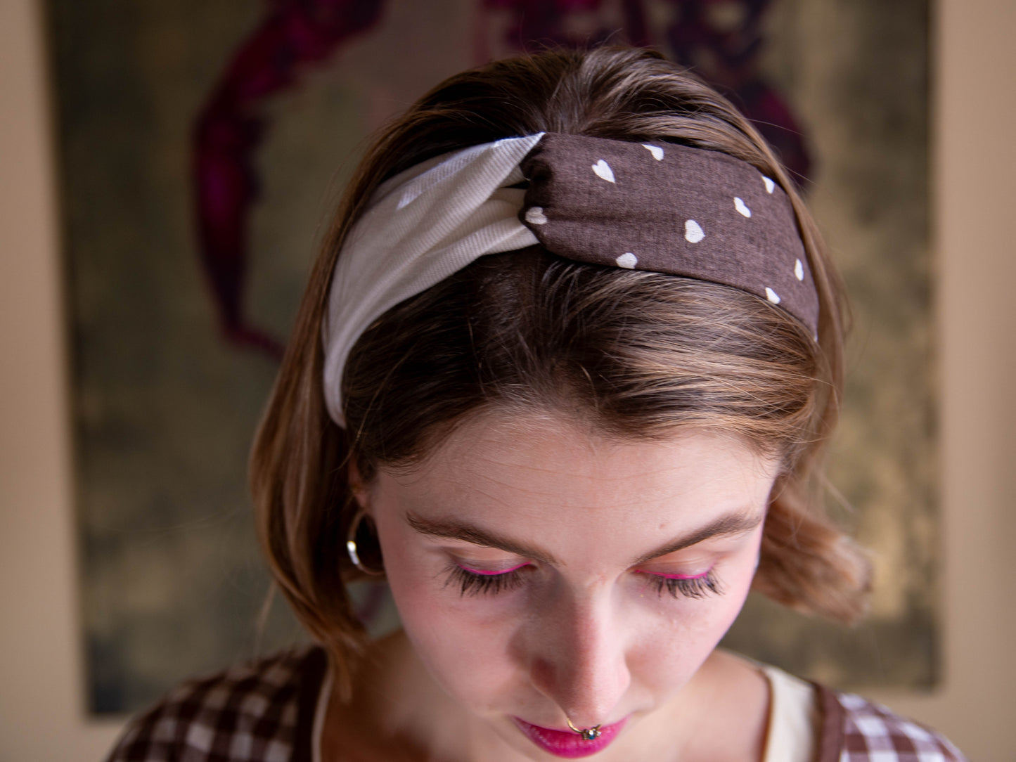 Barna-fehér hajpánt