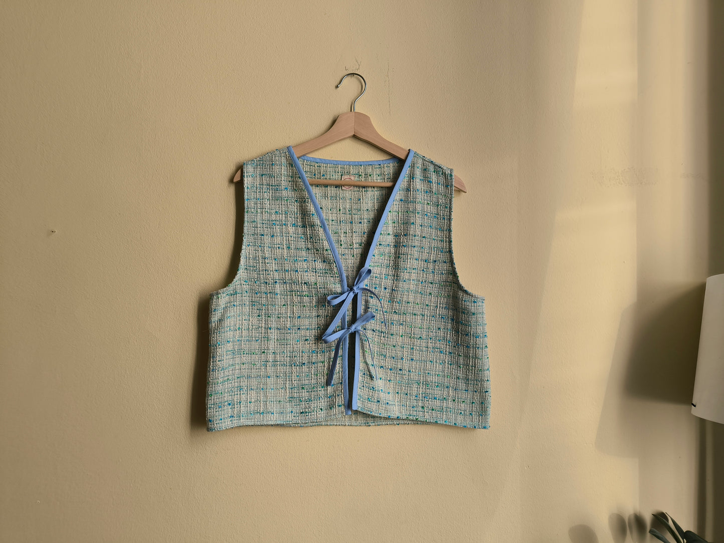 Kék chanel kockás mellény